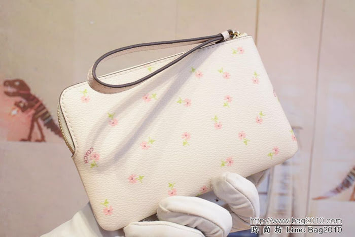 COACH蔻馳 原單 專櫃新款 28384 手挽包 白色櫻桃零錢包  Chz1455